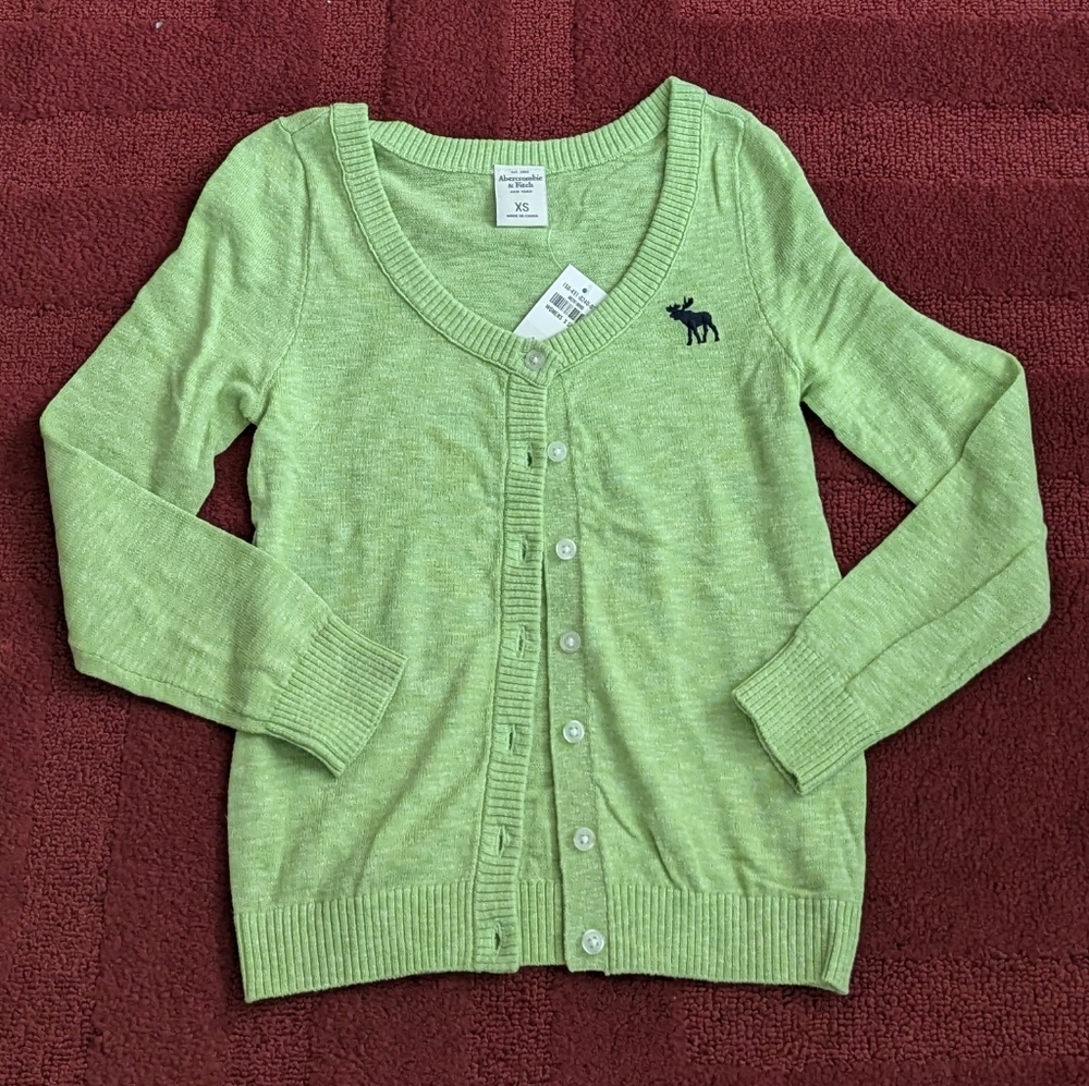 NWT Vintage Women Abercrombie & Fitch A&F cardigan sweater slim fit 100% cotton